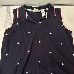 Vintage 90’s Russ by Liz Claiborne - Collard Tank - Stars and Stripes -patriotic